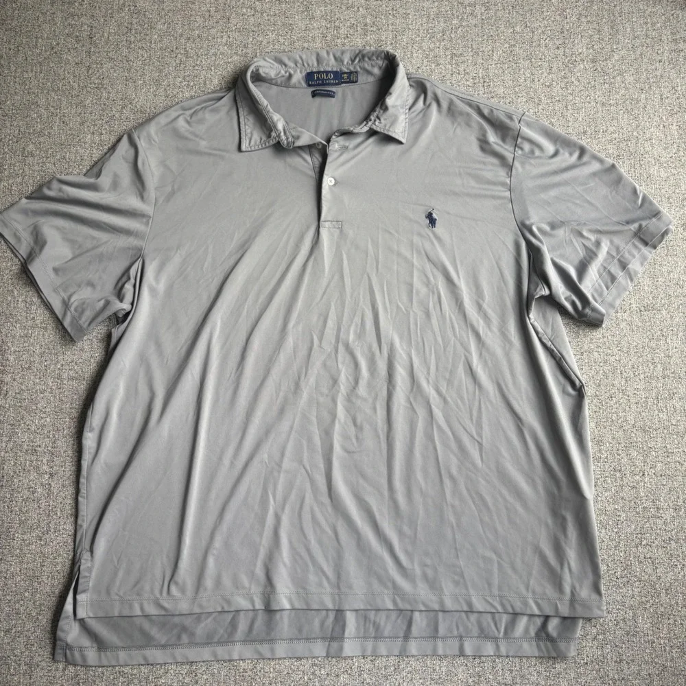 Polo Ralph Lauren Polo Mens‎ 2XB Gray Performance Short Sleeve Pony Golf Shirt